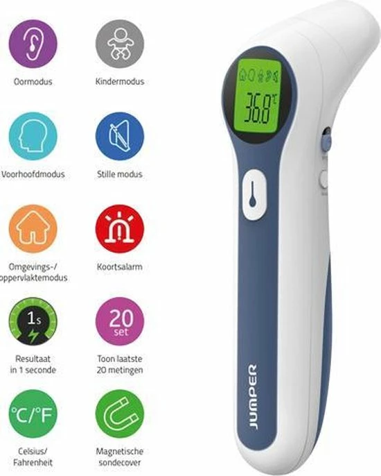 Jumper Medical Infrarood Voorhoofd- En Oorthermometer 12 Jumper Medical Infrarood Voorhoofd- En Oorthermometer - Afbeelding 10