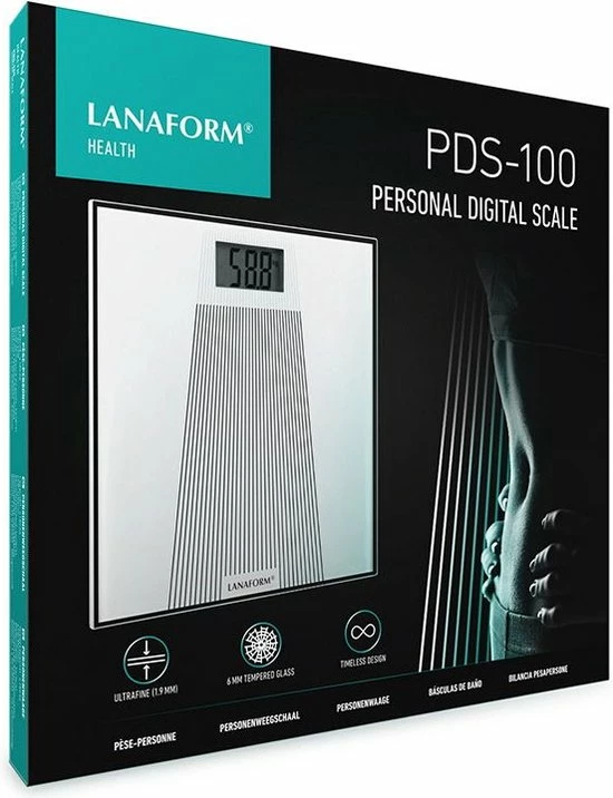 PDS-100 Elektronische Personenweegschaal - wit Lanaform PDS-100 Elektronische Personenweegschaal - Wit Lanaform -Silvergear Shop 550x716 4
