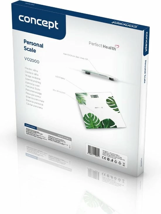 CONCEPT - Personenweegschaal / LCD Scherm - Wit Met Bloemenmotief 5 CONCEPT - Personenweegschaal / LCD Scherm - Wit Met Bloemenmotief - Afbeelding 3