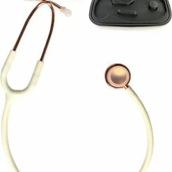 Hospitrix Stethoscoop Professional Line Pink Gold Edition Wit + Gratis Premium Opberghoes - Dubbelzijdig - Medisch - Roestvrij Stalen