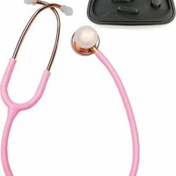 Hospitrix Stethoscoop Professional Line Pink Gold Edition Roze + Premium Opberghoes - Dubbelzijdig - Medisch - Roestvrij Stalen