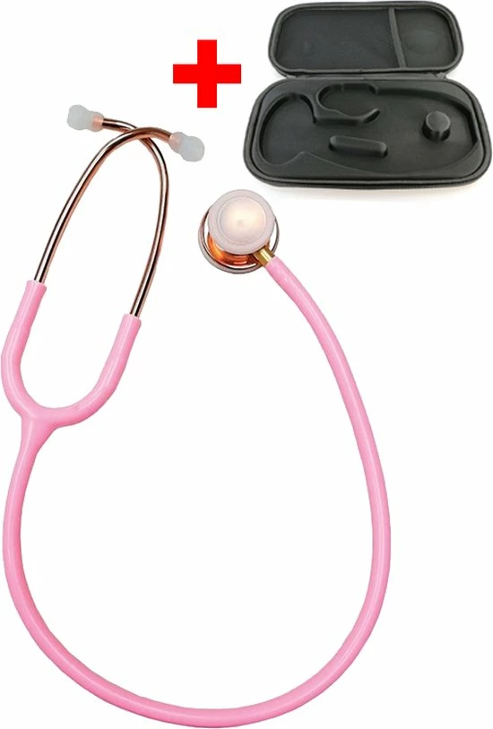 Hospitrix Stethoscoop Professional Line Pink Gold Edition Roze + Premium Opberghoes - Dubbelzijdig - Medisch - Roestvrij Stalen 3 Hospitrix Stethoscoop Professional Line Pink Gold Edition Roze + Premium Opberghoes - Dubbelzijdig - Medisch - Roestvrij Stalen