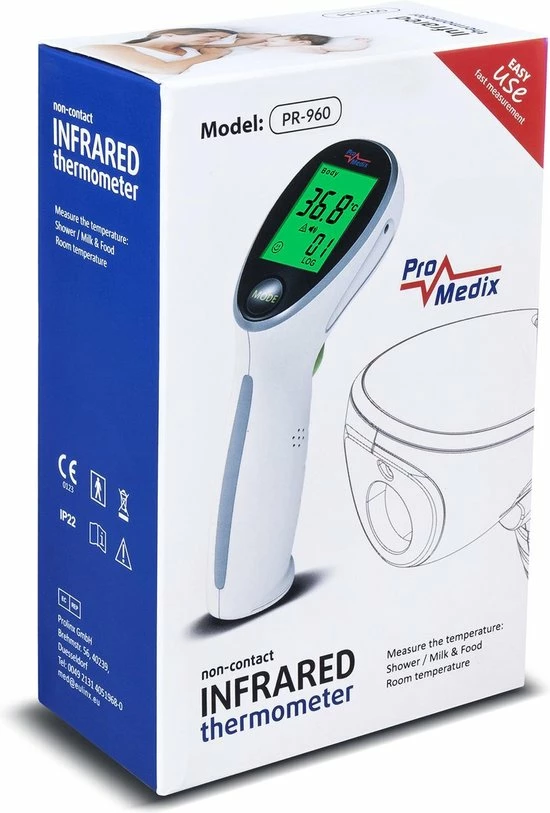 Promedix PR-960 Contactloze Infrarood Medische Thermometer 4 Promedix PR-960 Contactloze Infrarood Medische Thermometer - Afbeelding 2