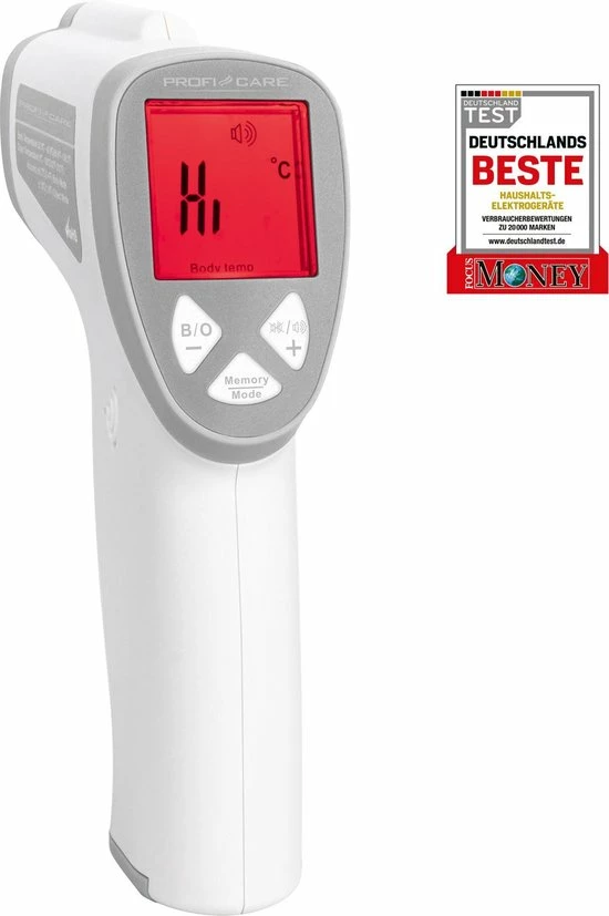 ProfiCare PC-FT 3094 - Contactloze Voorhoofdthermometer - Wit / Zilver 7 ProfiCare PC-FT 3094 - Contactloze Voorhoofdthermometer - Wit / Zilver - Afbeelding 5